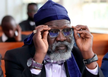 Professor George Wajackoyah , Presidential hopeful and Lawyer representing Kapseret Constituency Member of Parliament Oscar Sudi at the Milimani Law Courts Nairobi on Wednesday, May 18, 2022 during the hearing of a case where the legislator is charged with forging academic certificates. Mr Sudi was not in Court. PHOTO DENNIS ONSONGO.